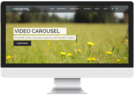 semi transparent header with video slider