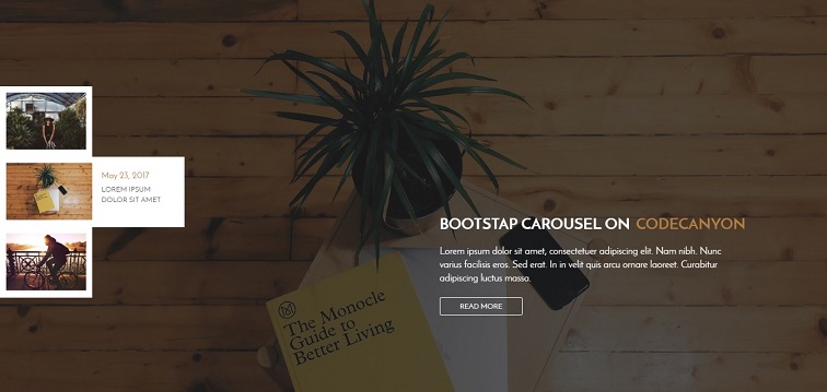 bootstrap carousel with thumbnails navigation