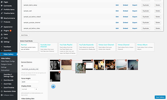 Video Gallery WordPress Preview